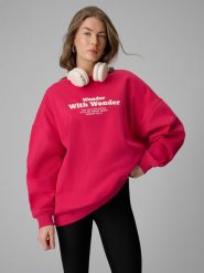 4F Bluza dresowa oversize bez kaptura damska - różowa M. Czerwone bluzy damskie 4F, m, bez wzorów, z dresówki, bez ramiączek, bez kaptura. Za 159.99 zł.