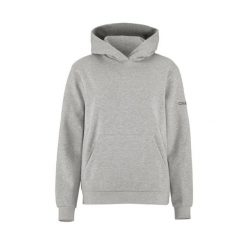 Bluza damska z kapturem Craft Community 2.0. Szare bluzy damskie Craft, l, bez wzorów, z materiału, eleganckie, bez ramiączek, z kapturem. Za 279.30 zł.