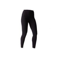 Legginsy slim Gym & Pilates 100 Stretch damskie. Czarne legginsy damskie DOMYOS, bez wzorów, z bawełny. Za 19.99 zł.