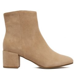 Botki HÖGL. Brązowe botki damskie HÖGL, bez wzorów, bez obcasa, na słupku, bez zapięcia. Za 509.99 zł.