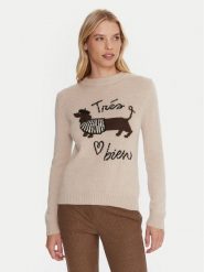 Weekend Max Mara Sweter Nitra 2525366292 Beżowy Regular Fit. Brązowe swetry nierozpinane damskie Weekend Max Mara, m, bez wzorów, z syntetyku, bez kołnierzyka, bez ramiączek. Za 979.99 zł.