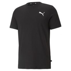 Koszulka sportowa męska Puma ESS Small Logo Tee. Czarne koszulki sportowe męskie Puma, l, bez wzorów, bez ramiączek, na jogę i pilates. Za 170.50 zł.
