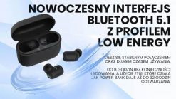 BEZPRZEWODOWE SŁUCHAWKI BLUETOOTH 5.1 IPX5 TWS-09. Słuchawki bezprzewodowe Savio. Za 69.99 zł.