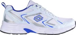 Lotto Buty Kitaura biało-niebieskie 2400010U 1050 43. Białe buty sportowe męskie Lotto, bez wzorów, bez zapięcia. Za 158.99 zł.