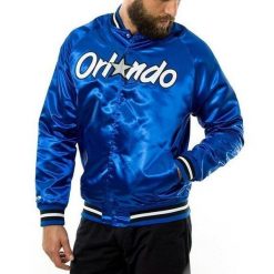 Kurtka męska do koszykówki NBA Orlando Magic Lightweight Jacket. Niebieskie kurtki męskie Mitchell & Ness, m, bez wzorów, sportowe, bez kaptura. Za 459.00 zł.
