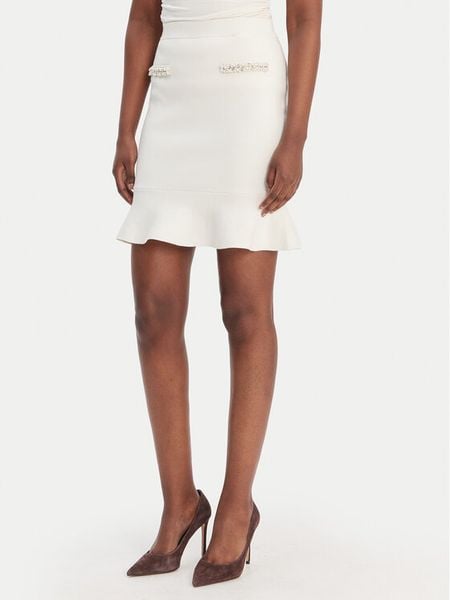 Guess Spódnica mini W6RD75 Z4422 Écru Regular Fit. Białe spódnice damskie Guess, xl, z aplikacjami, z wiskozy, mini. Za 264.99 zł.