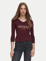 Guess Sweter W6BR55 Z1456 Bordowy Regular Fit. Czerwone swetry nierozpinane damskie Guess, m, z aplikacjami, z wiskozy, bez kołnierzyka, bez ramiączek. Za 344.99 zł.