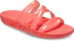 Klapki Dla Dorosłych Crocs Crocs Splash Glossy Strappy. Czerwone klapki męskie Crocs, bez wzorów, z materiału, bez zapięcia. Za 119.99 zł.