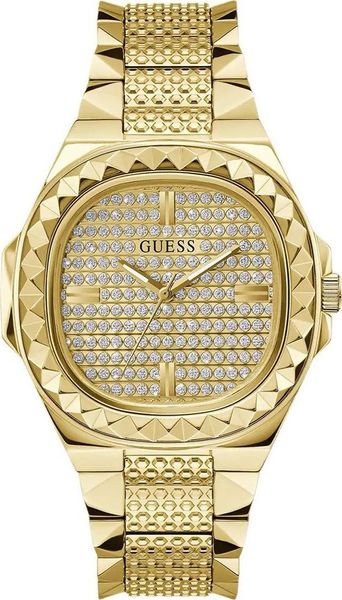 Zegarek Guess Zegarek męski Guess GW0622G1 CYRKONIE złoty. Żółte zegarki męskie Guess, z aplikacjami, złote. Za 1,002.00 zł.