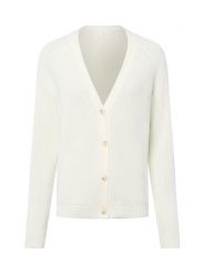 Fynch-Hatton Kardigan damski Kobiety Bawełna biały jednolity, S. Białe kardigany damskie Fynch-Hatton, s, bez wzorów, z bawełny, eleganckie, bez kołnierzyka. Za 449.95 zł.