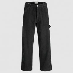 Chino Jack & Jones Alex sztruksowy cieśla czarny. Czarne eleganckie spodnie męskie Jack&Jones, bez wzorów, ze sztruksu, sportowe. Za 253.76 zł.
