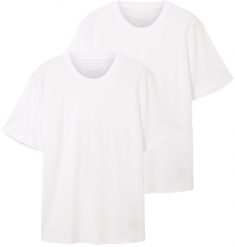 Męska Koszulka Tom Tailor Doublepack Crewneck Tee White 1037741 20000. Białe t-shirty męskie Tom Tailor, m, bez wzorów, bez kołnierzyka, bez ramiączek. Za 89.99 zł.