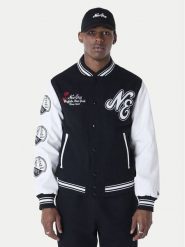 New Era Kurtka bomber Essential Black Varsity 60596264 Czarny Regular Fit. Czarne kurtki męskie New Era, l, bez wzorów, z wełny, bez kaptura. Za 809.99 zł.