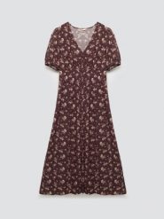 Sukienka damska midi z wiskozy w kwiatowy wzór brązowa Pala 804. Brązowe sukienki damskie BIG STAR, na co dzień, na lato, l, bez wzorów, z tkaniny, boho, bez kołnierzyka, bez ramiączek, midi, proste. Za 249.99 zł.