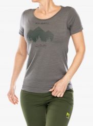 SS1272W Koszulka damska z krótkim rękawem OUTDOOR WOOL PRO szary XL - GÓRY 9. Szare bluzki damskie Brubeck, xl, bez wzorów, bez kołnierzyka, bez ramiączek. Za 309.82 zł.