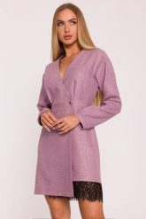 Elegancka sukienka tweedowa trapezowa kopertowa różowa. Czerwone sukienki damskie MOE, do pracy, m, bez wzorów, z dzianiny, biznesowe, bez kołnierzyka, bez ramiączek, mini, dopasowane. Za 379.00 zł.