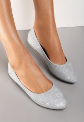Srebrne Balerinki Sophope. Szare balerinki damskie Renee, bez wzorów, klasyczne, bez obcasa, na płaskiej podeszwie, bez zapięcia. Za 69.99 zł.