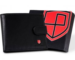 Portfel skórzany Peterson [DH] PTN MR-08L-CN czarny. Czarne portfele męskie Peterson, bez wzorów. Za 77.99 zł.