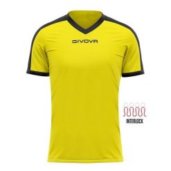 Koszulka piłkarska dla dorosłych Givova Revolution Interlock. Czarne bluzki damskie Givova, m, bez wzorów, sportowe, bez kołnierzyka, bez ramiączek. Za 159.99 zł.
