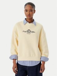 Tommy Hilfiger Bluza Crest Embroidery WW0WW48733 Beżowy Relaxed Fit. Brązowe bluzy damskie Tommy Hilfiger, m, bez wzorów, z bawełny, bez ramiączek, bez kaptura. Za 529.99 zł.