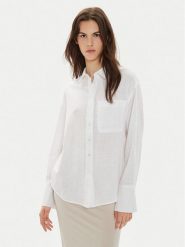 Gina Tricot Koszula 22624 Biały Loose Fit. Białe koszule damskie Gina Tricot, s, bez wzorów, z bawełny, bez kołnierzyka, bez ramiączek. Za 119.99 zł.