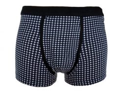 Czarne Męskie Bokserki, Bawełna z Elastanem, Obcisłe w Kratę. Czarne bokserki męskie Pako Jeans, bez wzorów, z bawełny. Za 33.00 zł.