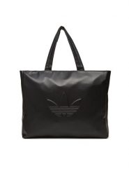 Adidas Torebka Polyurethane Shopper Outline Trefoil JC6000 Czarny. Czarne shopperki damskie Adidas, bez wzorów, ze skóry, bez dodatków. Za 219.99 zł.