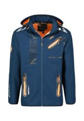 Kurtka męska softshell Geographical Norway ROYAUTE Navy/Orange. Niebieskie kurtki męskie Geographical Norway, m, bez wzorów, z elastanu, eleganckie. Za 219.00 zł.