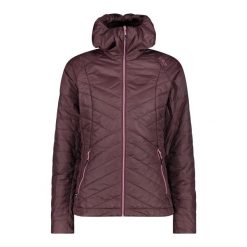 Damska kurtka z kapturem CMP. Brązowe kurtki sportowe damskie CMP, s, bez wzorów, z puchu, bez ramiączek, z kapturem, trekkingowe, primaloft. Za 441.50 zł.