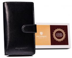 Portfel skórzany Peterson [D] PTN RD-42-GCL czarny. Czarne portfele damskie Peterson, ze skóry. Za 70.99 zł.