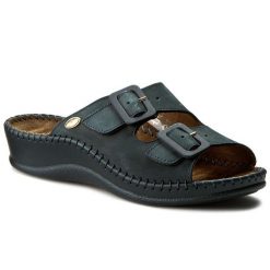 Klapki Scholl. Niebieskie klapki damskie Scholl, bez wzorów, bez obcasa, bez zapięcia. Za 249.99 zł.