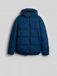 4F Kurtka zimowa membrana 5000 męska - granatowa XL. Niebieskie kurtki męskie 4F, na zimę, m, bez wzorów, klasyczne, bez kaptura. Za 499.99 zł.