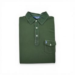 Seconde vie - Polo manches courtes Homme Golf Vert - Bon état. Zielone swetry męskie Ralph Lauren, l, bez wzorów, bez kołnierzyka, bez ramiączek. Za 68.12 zł.