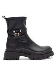 DeeZee Botki TINSLEY WS5650A-16 Czarny. Czarne botki damskie DeeZee, bez wzorów, z syntetyku, bez obcasa, na płaskiej podeszwie, bez zapięcia. Za 119.99 zł.