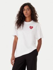 HUGO T-Shirt Vintag 50551445 Écru Regular Fit. T-shirty damskie Hugo, xs, bez wzorów, z bawełny, bez kołnierzyka, bez ramiączek. Za 269.99 zł.