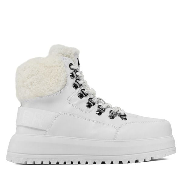 Trzewiki Bogner. Białe botki damskie Bogner, bez wzorów, bez obcasa, na płaskiej podeszwie, bez zapięcia. Za 1,699.00 zł.