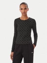 Guess Bluzka V6BP15 K7234 Szary ciemny Slim Fit. Szare bluzki damskie Guess, l, z aplikacjami, z syntetyku, bez kołnierzyka, bez ramiączek. Za 214.99 zł.