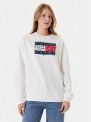 Tommy Jeans Bluza Floral Flag DW0DW20933 Biały Relaxed Fit. Białe bluzy damskie Tommy Jeans, s, bez wzorów, z bawełny, bez ramiączek, bez kaptura. Za 329.99 zł.