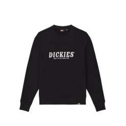 Męski polar Dickies Script Black. Czarne bluzy sportowe męskie Dickies, m, bez wzorów, z bawełny, bez kaptura, na fitness i siłownię. W wyprzedaży za 278.55 zł.