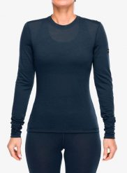 Bluza termoaktywna damska Super.natural Sierra140 LS. Niebieskie bluzy damskie super.natural, m, bez wzorów, z dzianiny, bez ramiączek, bez kaptura. Za 291.49 zł.