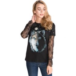 TWINSET Koszulka Czarny. Czarne bluzki damskie Twinset, m, z aplikacjami, z bawełny, bez kołnierzyka, bez ramiączek. Za 567.95 zł.