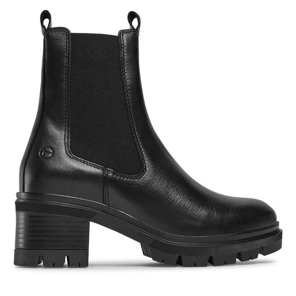 Sztyblety Tamaris. Czarne botki damskie Tamaris, bez wzorów, bez obcasa, na płaskiej podeszwie, bez zapięcia. Za 248.99 zł.