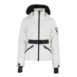 Damska kurtka wodoodporna Peak Mountain Alcone. Białe kurtki sportowe damskie Peak Mountain, na zimę, bez wzorów, bez ramiączek, bez kaptura, narciarskie. W wyprzedaży za 634.00 zł.