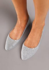 Srebrne Balerinki Nesonice. Szare balerinki damskie Born2be, bez wzorów, eleganckie, bez obcasa, na płaskiej podeszwie, bez zapięcia. Za 69.99 zł.