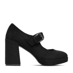 Czółenka JENNY. Czarne czółenka damskie Jenny, bez wzorów, bez obcasa, bez zapięcia. Za 149.99 zł.