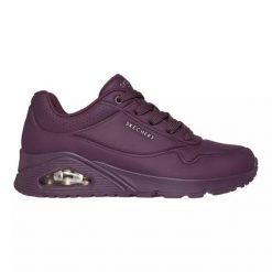 Baskets Femme UNO - STAND ON AIR Bordeaux SKECHERS. Czerwone obuwie sportowe damskie Skechers, bez wzorów, ze skóry ekologicznej, bez zapięcia. Za 368.95 zł.