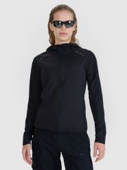 4F Bluza rowerowa szybkoschnąca damska - czarna L. Czarne bluzy damskie 4F, l, bez wzorów, z dzianiny, klasyczne, bez ramiączek, bez kaptura. W wyprzedaży za 229.99 zł.