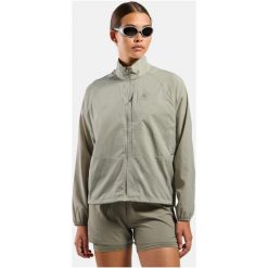 Kurtka damska Odlo ZEROWEIGHT Jacket. Szare kurtki sportowe damskie ODLO, bez wzorów, bez ramiączek, bez kaptura, trekkingowe. W wyprzedaży za 494.99 zł.