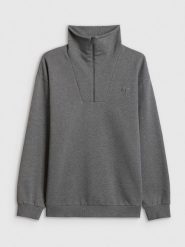 4F Bluza dresowa regular bez kaptura męska - szara S. Szare bluzy męskie 4F, m, bez wzorów, z dresówki, biznesowe, bez ramiączek, bez kaptura. Za 199.99 zł.