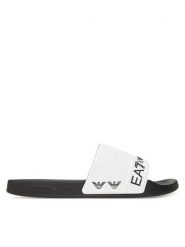 EA7 Emporio Armani Klapki 7X000110 AF15128 FC079 Biały. Białe klapki męskie EA7 Emporio Armani, bez wzorów, z tworzywa sztucznego, bez zapięcia. Za 179.99 zł.